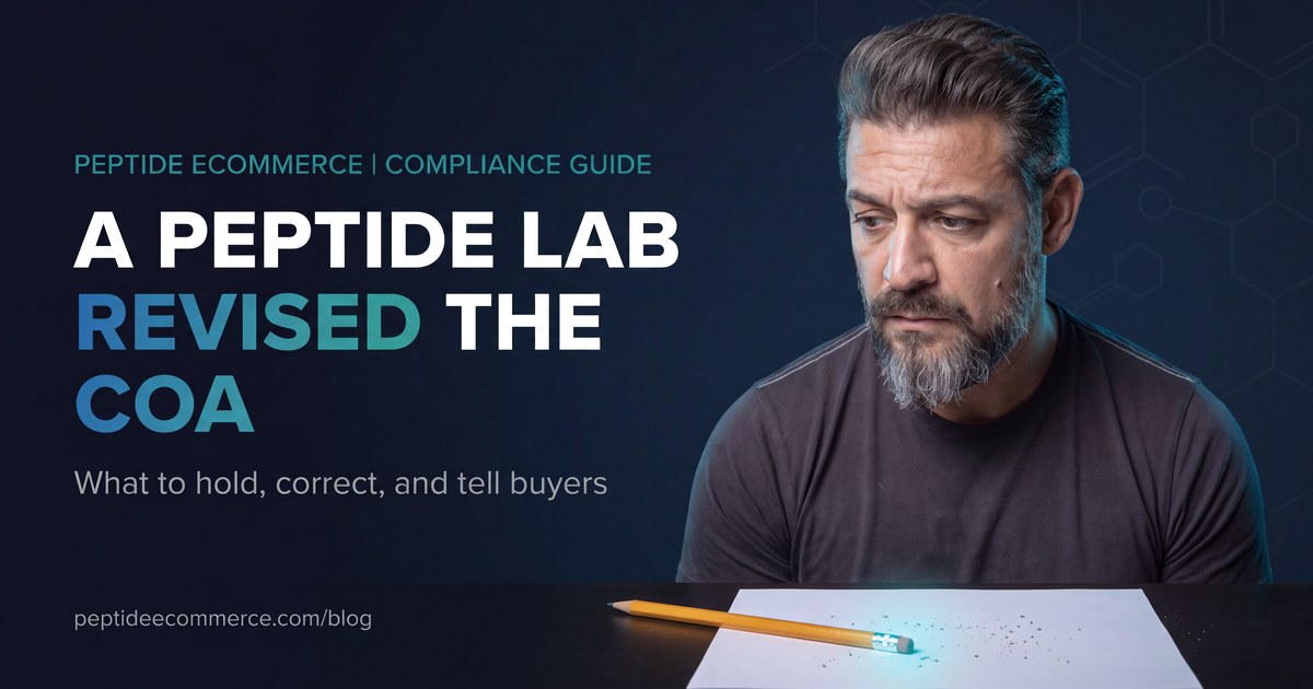 A Peptide Lab Revised the COA: What to Hold, Correct, and Tell Buyers