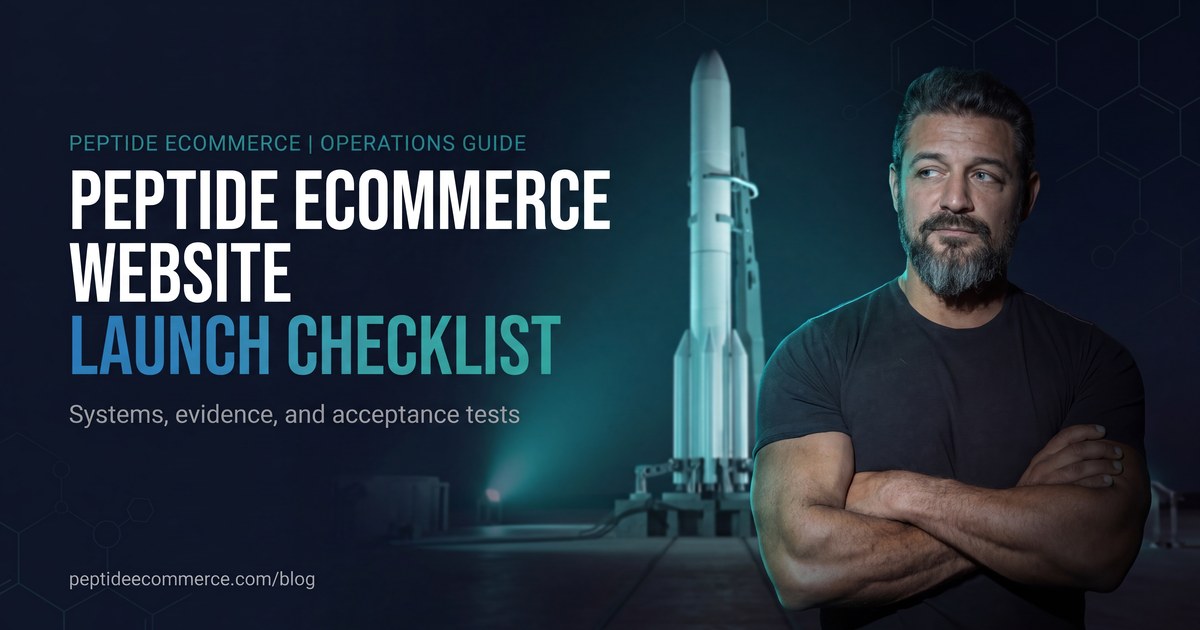 Peptide Ecommerce Website Launch Checklist: Systems, Evidence, and Acceptance Tests