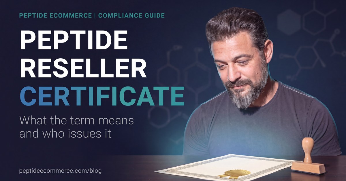 Peptide reseller certificate